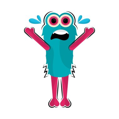 İzole komik çaresiz canavar