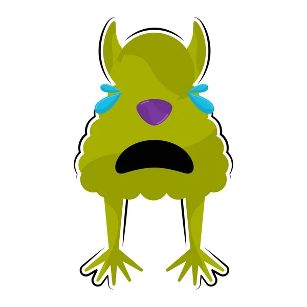 Isolé monstre pleureur comique — Image vectorielle