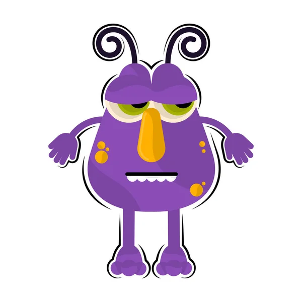 Isolated comic serious monster — Stock Vector