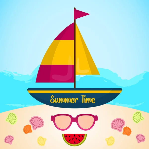Grafische Gestaltung eines Sommerurlaubs — Stockvektor