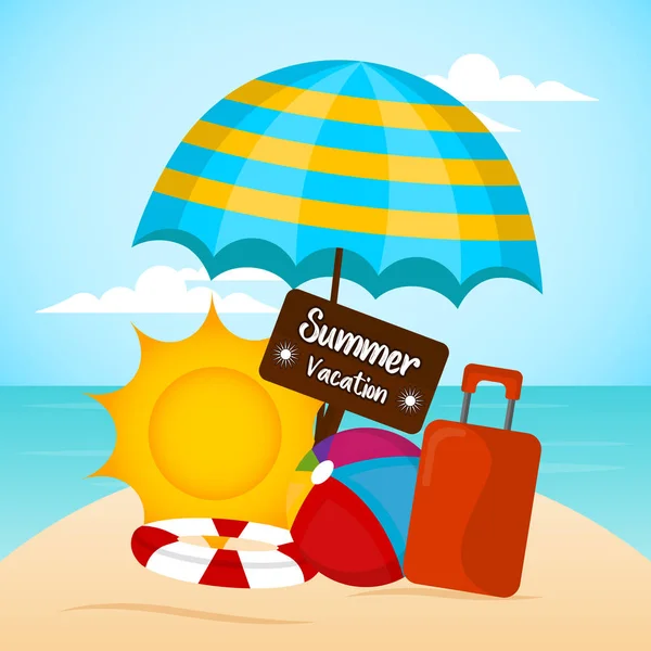 Graphic design of a summer vacation — Stock Vector