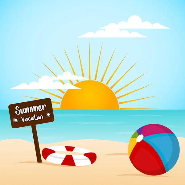 Graphic design of a summer vacation — Stock Vector