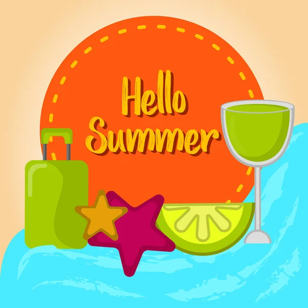 Graphic design of a summer vacation — Stock Vector