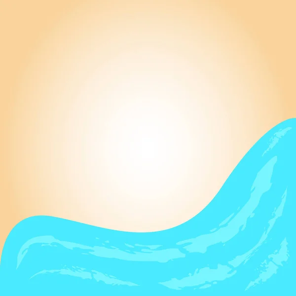 Kust afbeelding met zand, water en golven — Stockvector