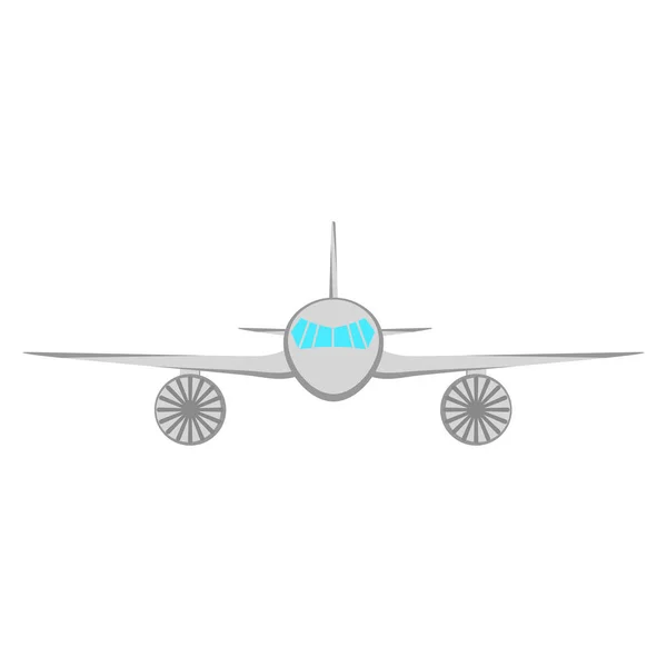 Vista frontal de un avión — Vector de stock