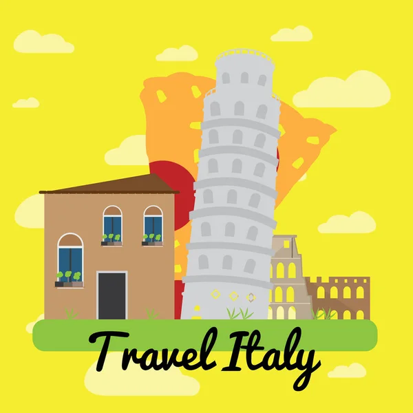 Viajar a Italia — Vector de stock