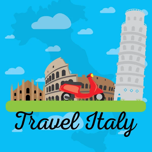 Reizen naar Italië — Stockvector
