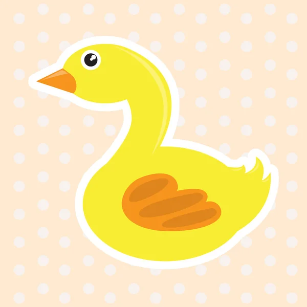 Isolated cute rubber duck — Stock Vector