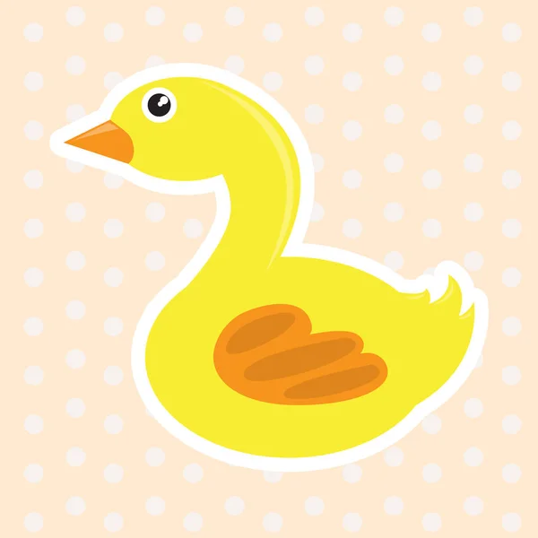 Pato de goma lindo aislado — Vector de stock