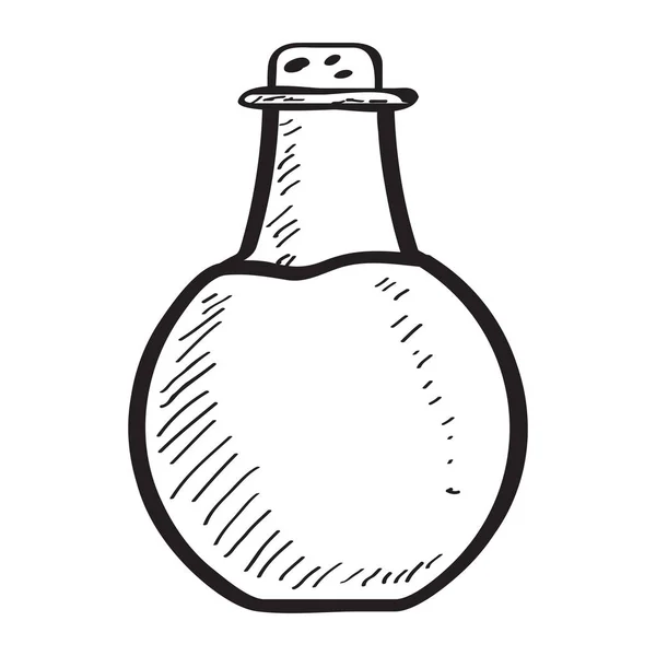 Bosquejo de una botella con corcho — Vector de stock