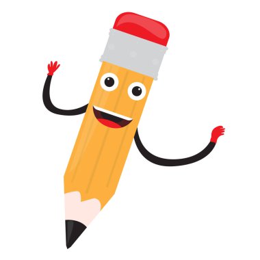 İzole mutlu ahşap kalem