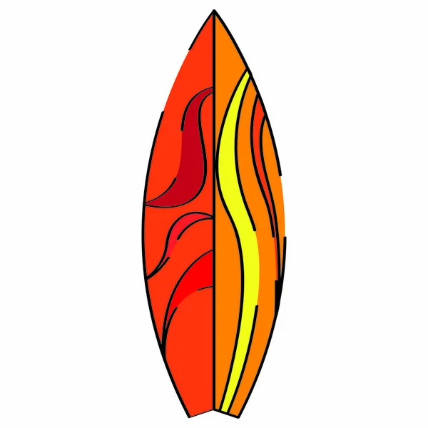 Geïsoleerde gekleurde surfplank — Stockvector