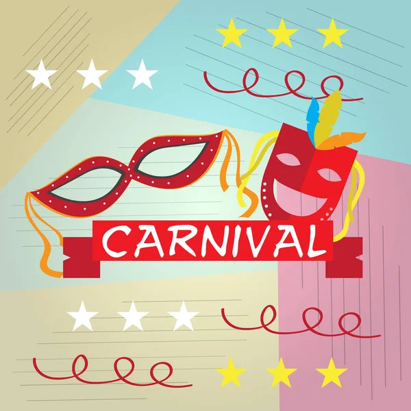 Έγχρωμη καρναβάλι αφίσα — Διανυσματικό Αρχείο