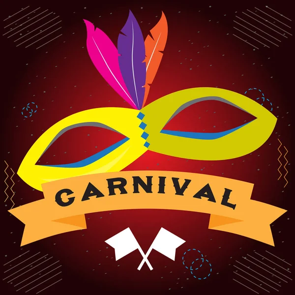 Carnaval colorido cartaz — Vetor de Stock