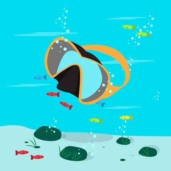 Scuba diving illustration - Vector — Stock Vector