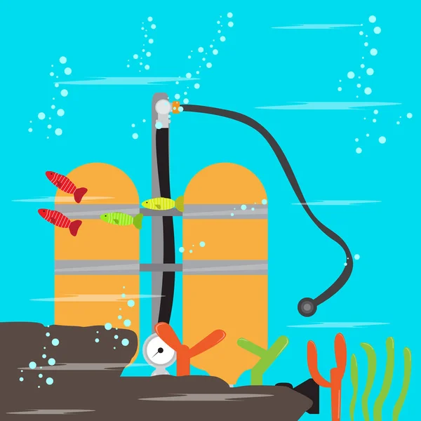 Illustrazione immersioni subacquee - Vettore — Vettoriale Stock