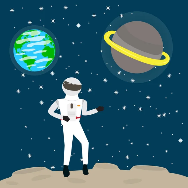 Astronaut på månen — Stock vektor