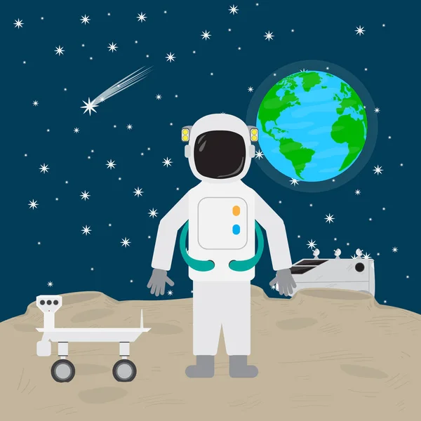 Αστροναύτης στη Σελήνη — Διανυσματικό Αρχείο