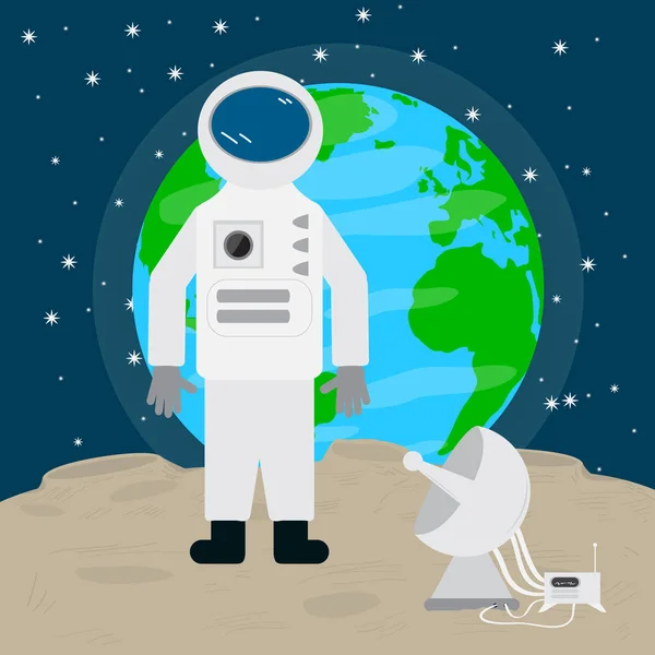 Astronaut op de maan — Stockvector