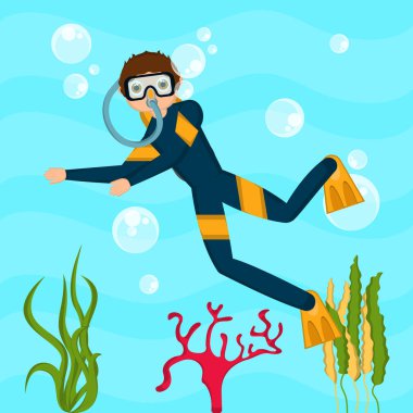 Denizde tüplü dalgıç