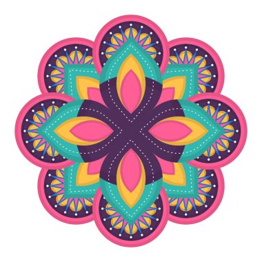 İzole edilmiş renkli mandala
