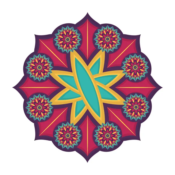 Mandala colorida isolada — Vetor de Stock
