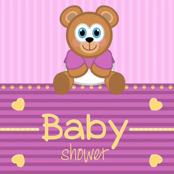 Kartu baby shower - Stok Vektor