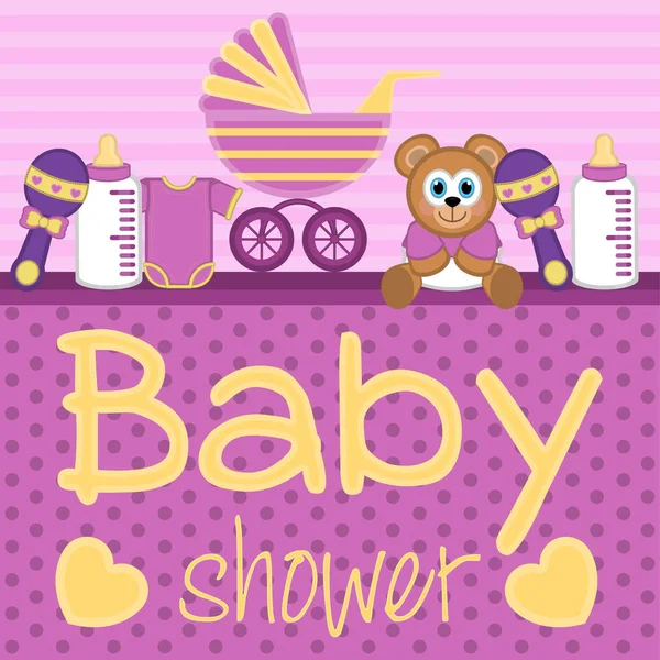 Tarjeta de ducha de bebé — Vector de stock