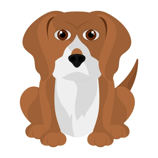 Isolé mignon beagle dessin animé — Image vectorielle