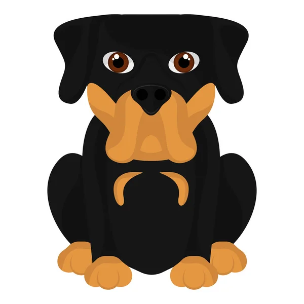 Isolated cute rottweiler cartoon — Stock Vector
