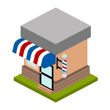 İzole 3d berber dükkanı