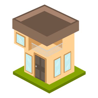 İzole 3d ev modern bina