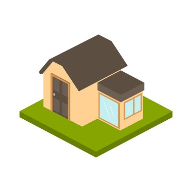 İzole 3d ev modern bina