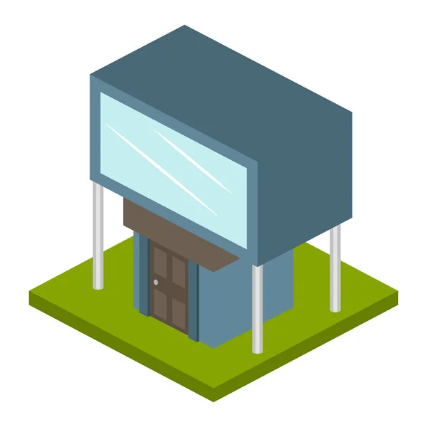 Casa aislada 3d edificio moderno — Vector de stock