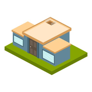 İzole 3d ev modern bina