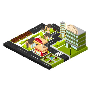 3b şehrin izole silueti