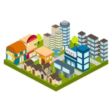 3b şehrin izole silueti