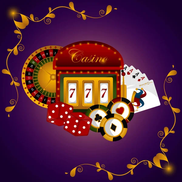 Casino poster illustration — Stock Vector