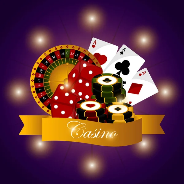 Casino-Plakatillustration — Stockvektor