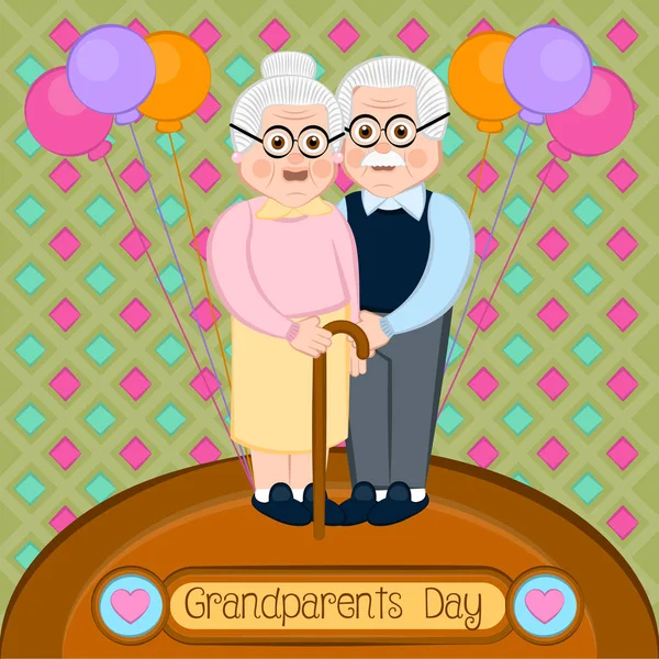 Открытка на день бабушки и дедушки — стоковый вектор