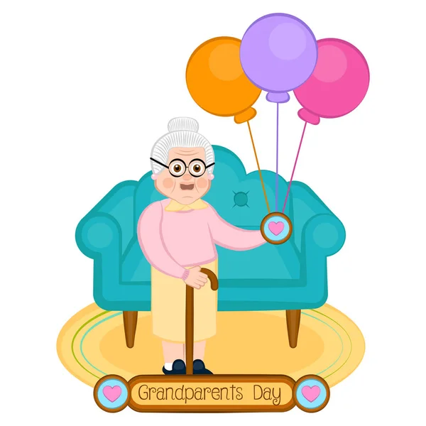 Büyükanne ve büyükbaba günü illüstrasyon — Stok Vektör