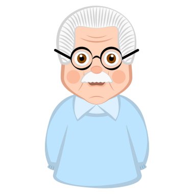 İzole büyükbaba karikatür
