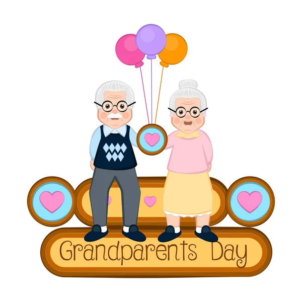 Büyükanne ve büyükbaba günü illüstrasyon — Stok Vektör