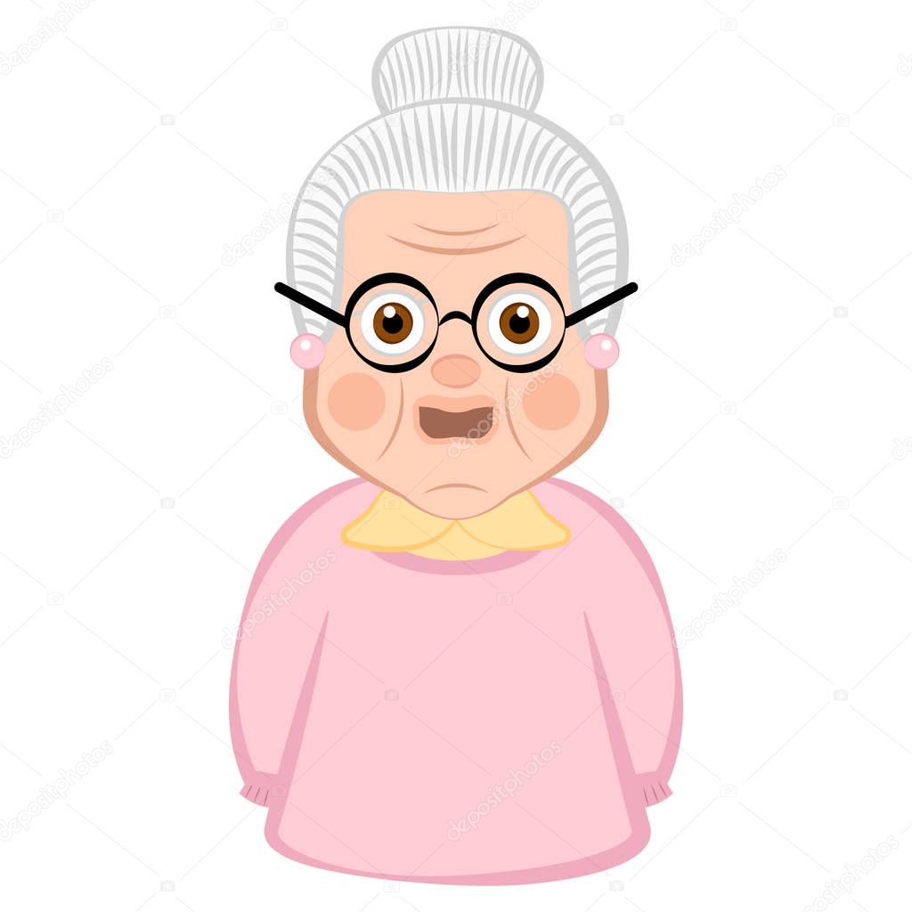 Isolated grandmother cartoon