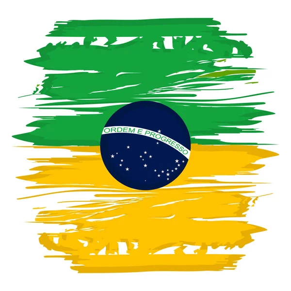 Bandeira aquarela do Brasil — Vetor de Stock