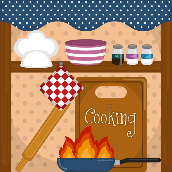 Cartel de cocina ilustración — Vector de stock