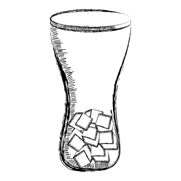 Esquisse rétro isolée d'un verre soda — Image vectorielle