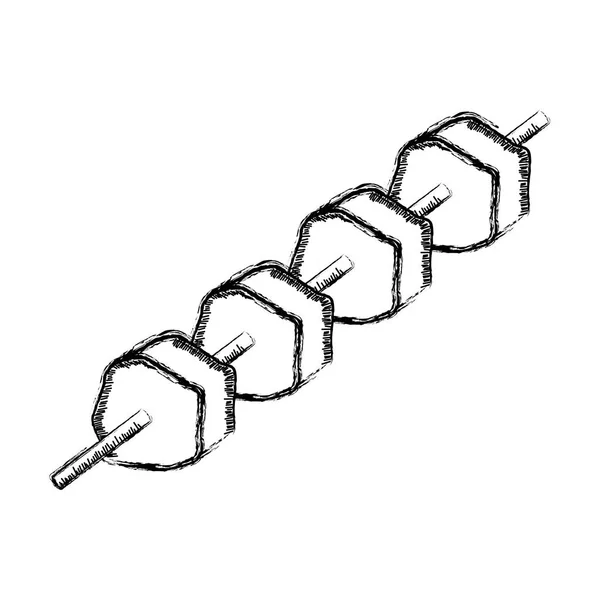 Esboço retrô isolado de um espeto — Vetor de Stock