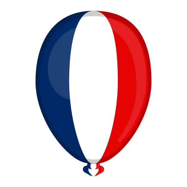Una bandera en forma de globo de Francia — Vector de stock