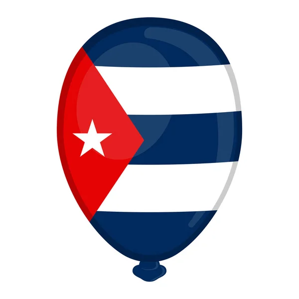 Una bandera en forma de globo de Cuba — Vector de stock